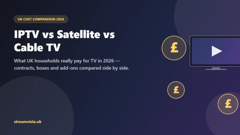 IPTV vs satellite vs cable TV UK cost comparison 2026