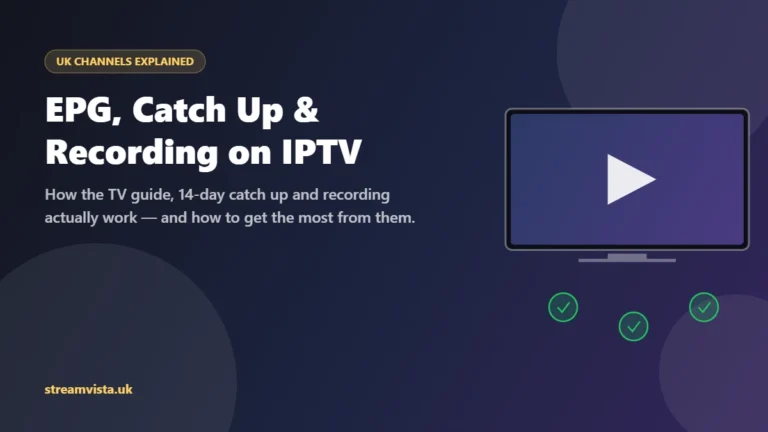 UK TV channels on IPTV: how the EPG, 14-day catch up and recording work